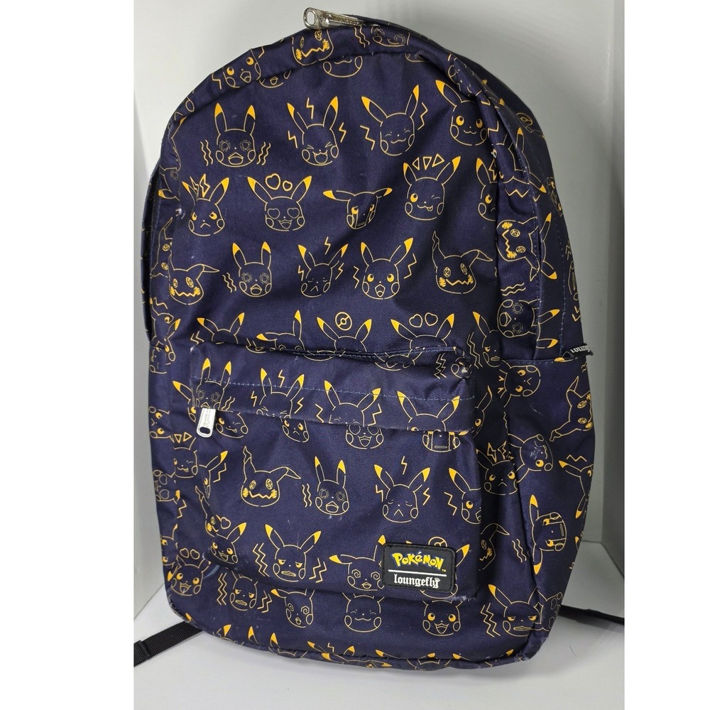 Loungefly Pokemon Pikachu Moods Backpack Navy Canvas All Over Print Bag 2019